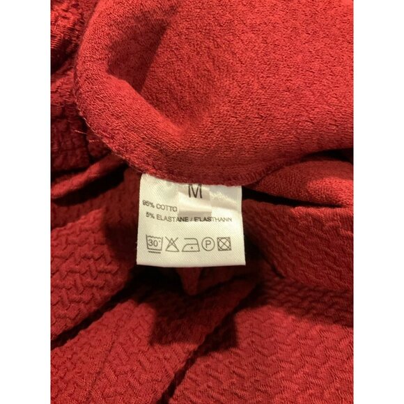 Ganni Red Textured Fit & Flare Sleeveless Dress, Size Medium - Picture 7 of 7